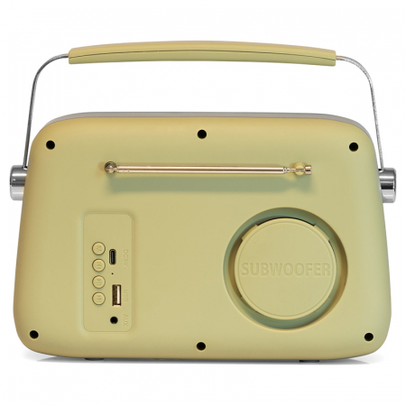 Radio FM Portabil Nostalgia 15W | Bluetooth & AUX | Design Olive [4]