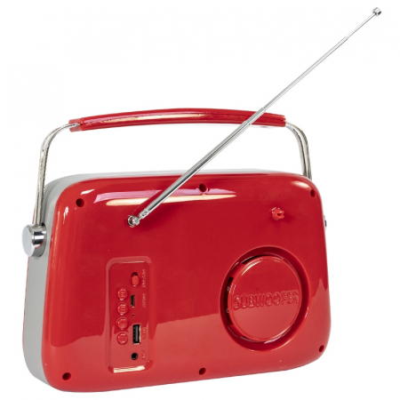RADIO FM PORTABIL NOSTALGIA 15W CU FUNCTIE BLUETOOTH/AUX - ROSU [3]