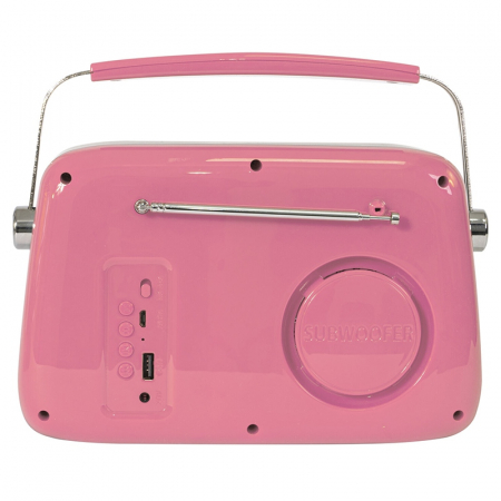 RADIO FM PORTABIL NOSTALGIA 15W CU FUNCTIE BLUETOOTH/AUX - ROZ [4]