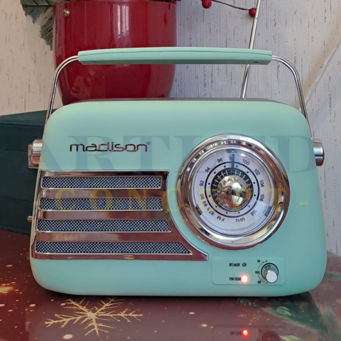 RADIO FM PORTABIL NOSTALGIA 15W CU FUNCTIE BLUETOOTH/AUX - VERDE [3]