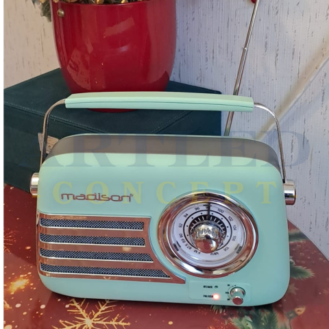 RADIO FM PORTABIL NOSTALGIA 15W CU FUNCTIE BLUETOOTH/AUX - VERDE [2]