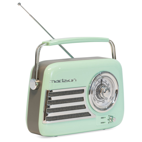 RADIO FM PORTABIL NOSTALGIA 15W CU FUNCTIE BT/AUX - VERDE LUCIOS [2]