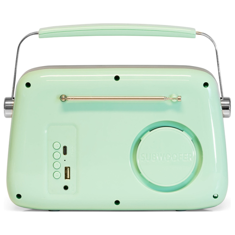 RADIO FM PORTABIL NOSTALGIA 15W CU FUNCTIE BT/AUX - VERDE LUCIOS [4]