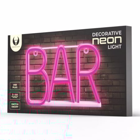 RECLAMA LUMINOASA NEON LED LUMINA ROZ MODEL BAR [2]