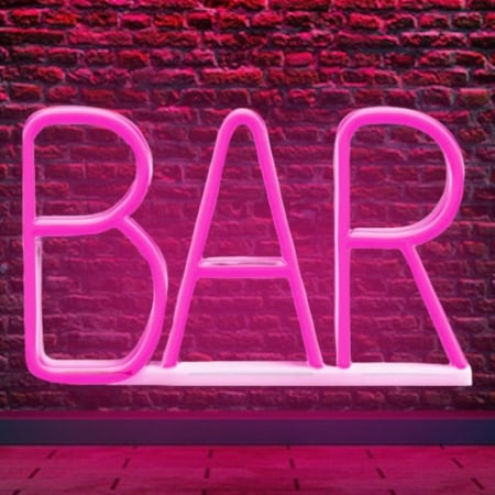 RECLAMA LUMINOASA NEON LED LUMINA ROZ MODEL BAR [3]