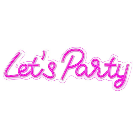 Reclame luminoase - RECLAMA LUMINOASA NEON LED LUMINA ROZ MODEL LET'S PARTY