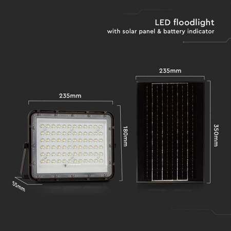 REFLECTOR CU INCARCARE SOLARA 15W 1200LM 6400K - NEGRU [9]