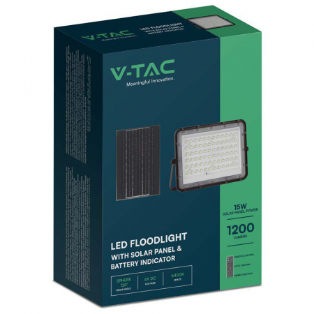 REFLECTOR CU INCARCARE SOLARA 15W 1200LM 6400K - NEGRU [8]