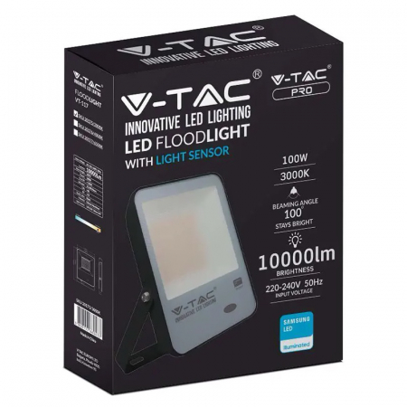 REFLECTOR LED 100W CU SENZOR CREPUSCULAR 6400K ALB RECE [2]