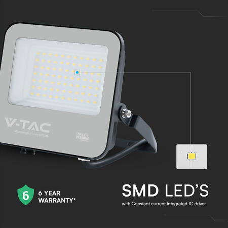 REFLECTOR LED 50W 135LM/W 6500K IP65 CABLU 1M CIP CREE - NEGRU/GRI [5]