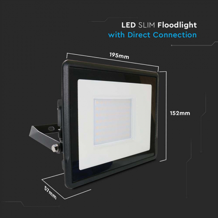 Reflector LED 50W, 6400K, alb rece, cip Samsung, V-TAC, SKU-20315 [10]