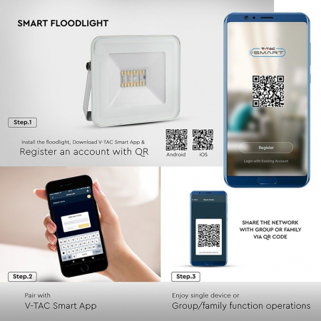 REFLECTOR LED SMART RGB + ALB 20W IP65 - ALB [4]