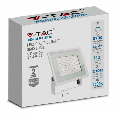 REFLECTOR LED SMD 100W 4000K IP65 - ALB [3]
