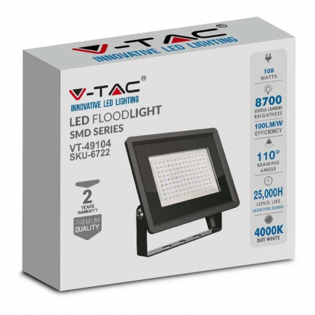 REFLECTOR LED SMD 100W 4000K IP65 - NEGRU [3]