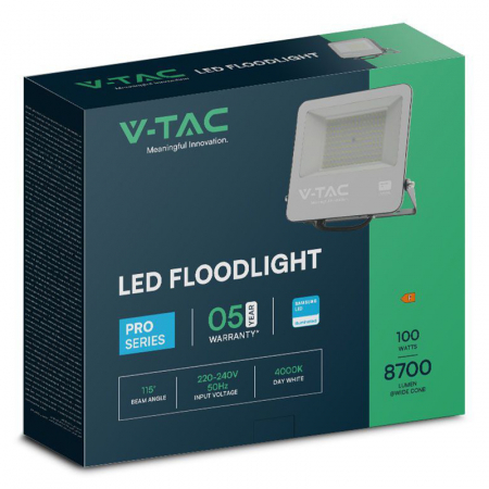 Reflector LED SMD 100W, 6500K, IP65, Cip Samsung, Negru/Gri V-TAC 23441 [5]