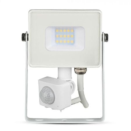 ILUMINAT EXTERIOR - REFLECTOR LED SMD 10W 3000K IP65 CU SENZOR MISCARE - ALB