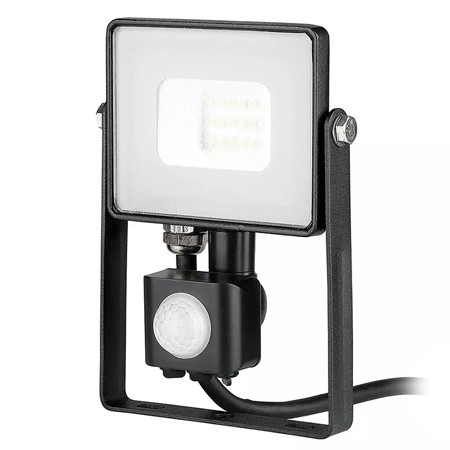 ILUMINAT EXTERIOR - REFLECTOR LED SMD 10W 4000K IP65 CU SENZOR MISCARE - NEGRU