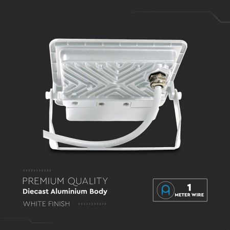 REFLECTOR LED SMD 20W 4000K IP65 CU SENZOR MISCARE - ALB [2]