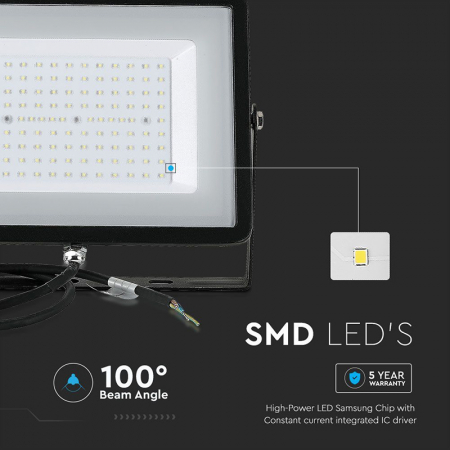 REFLECTOR LED SMD 300W 4000K IP65 NEGRU, CIP SAMSUNG [10]
