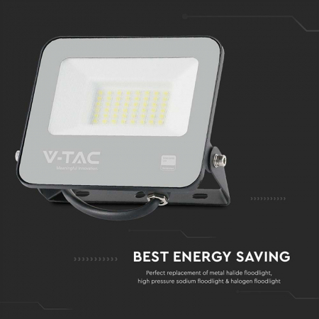 Reflector LED SMD, 30W, 185LM/W, 6500K, IP65, cip Samsung, negru/gri, V-TAC, SKU-9891 [8]