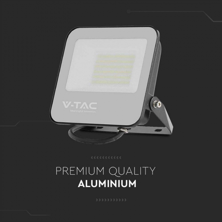 Reflector LED SMD, 30W, 185LM/W, 6500K, IP65, cip Samsung, negru/gri, V-TAC, SKU-9891 [10]