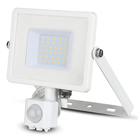 ILUMINAT EXTERIOR - REFLECTOR LED SMD 30W 4000K IP44 CU SENZOR MISCARE - ALB