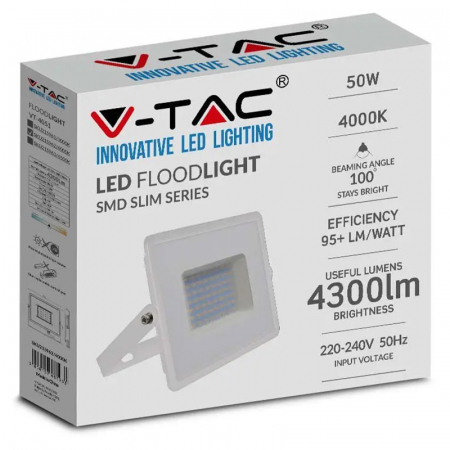 REFLECTOR LED SMD 50W 6500K IP65 - ALB [4]