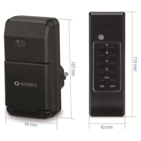 (S-RCS301) PRIZA PENTRU EXTERIOR CU TELECOMANDA 1100W SONERO [1]