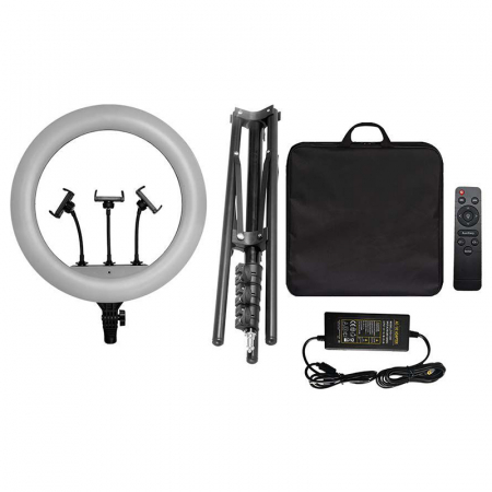 SELFIE RING LIGHT 55W CU TREPIED SI SUPORT 3 TELEFOANE [6]