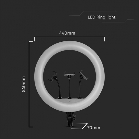 SELFIE RING LIGHT 55W CU TREPIED SI SUPORT 3 TELEFOANE [8]