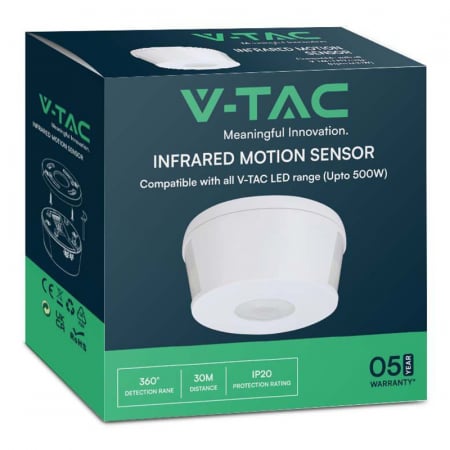 SENZOR DE MISCARE 1000W 360GR IP20 - ALB [2]