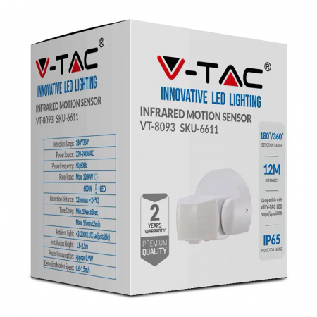 SENZOR DE MISCARE 180/360GR - ALB [2]
