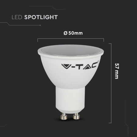 Set 2 becuri led GU10 6W 6400K alb rece V-tac [5]