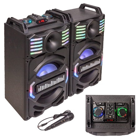 Set-uri Karaoke - SET 2 BOXE KARAOKE 1 ACTIV + 1 PASIV 10"/25CM 350W RMS BT/SD/AUX