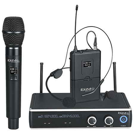 Seturi Microfoane Wireless - SET 2 MICROFOANE MANA SI CASCA WIRELESS UHF 863.9 / 864.9MHZ
