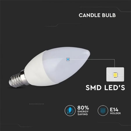 Set 6 becuri e14 5.5w 4000k alb neutru V-tac [5]