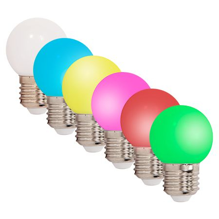 BECURI - SET 6 BECURI LED E27 G45 0.5W COLORATE