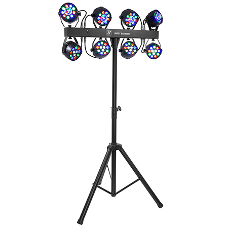 LUMINI SI EFECTE DISCO - Set 8 Par-uri 12x1W RGBW cu trepied și huse de transport - iluminat profesional pentru evenimente