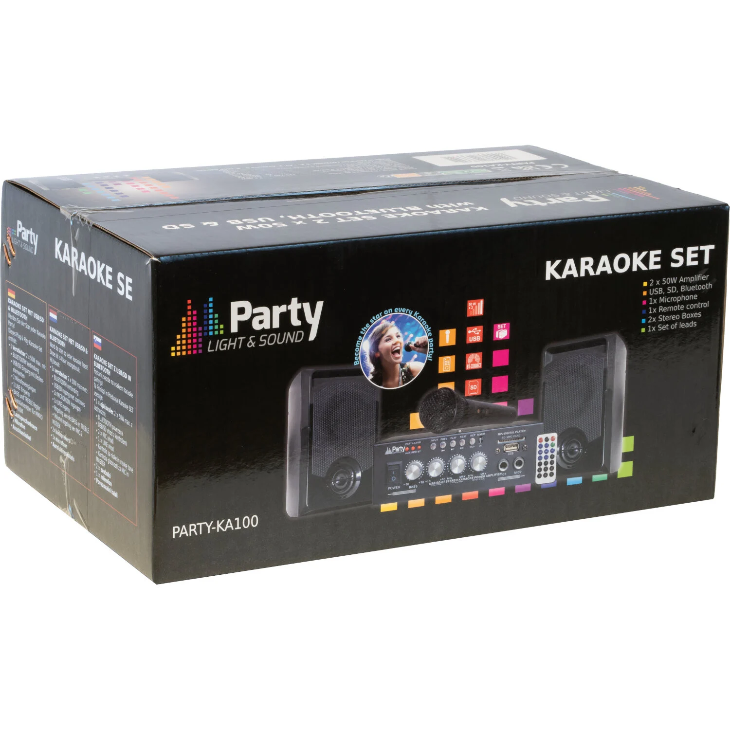 SET KARAOKE CU AMPLIFICATOR 2X50W + 2 BOXE CU BLUETOOTH/USB/SD stc [1]