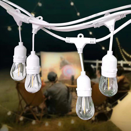Ghirlanda luminoasa 10 socluri pentru becuri E27, 15 metri, protectie IP65, V-TAC, alb [6]