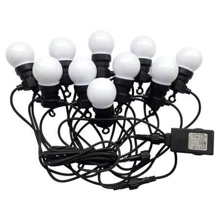 GHIRLANDE LUMINOASE - Ghirlanda luminoasa 20 becuri x 0.5W, 5 metri, lumina alb cald(3000K), protectie IP44, V-TAC