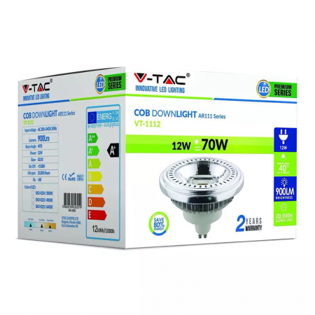 Spot LED GU10 AR111, 12W, 4500K, alb neutru, V-TAC 4223 [5]