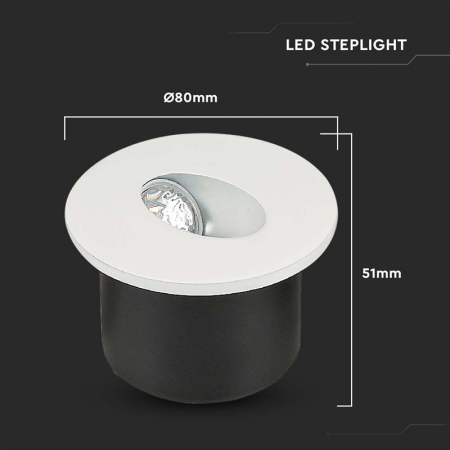 SPOT LED STEPLIGHT 3W 4000K ALB NEUTRU [3]