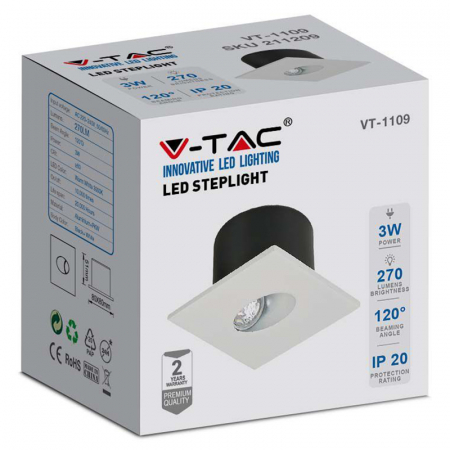 Corp spot de iluminat LED pentru scări, 3W, 4000K, alb neutru, V-TAC 211210 [8]
