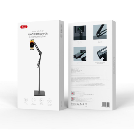 STAND SUPORT TELEFON CU BRAT REGLABIL - NEGRU [5]