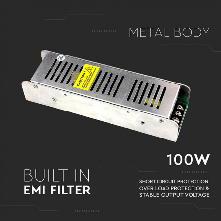 Sursa alimentare dimabila 12V 100W 8.5A IP20 V-Tac [3]