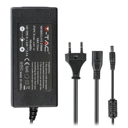 Surse si Drivere Banda LED - Sursa alimentare smps slim 24v 2.5a 60w V-tac
