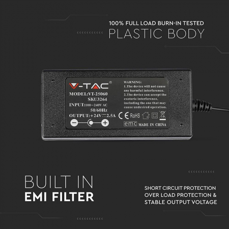 Sursa alimentare smps slim 24v 2.5a 60w V-tac [7]