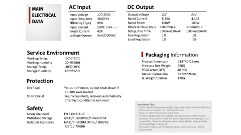 Sursă de alimentare impermeabilă Scharfer SCH-100-24 / IP67 / 24V / 4.16A / 100W 7 Ani Garantie [1]