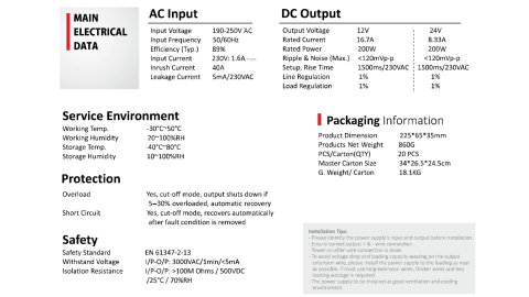 Sursă de alimentare impermeabilă Scharfer SCH-200-24 / IP67 / 24V / 8.33A / 200W 7 Ani Garantie [1]